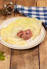 Raw cabbage rolls.