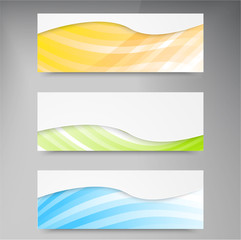 Naklejka premium Set of modern vector banners with lines
