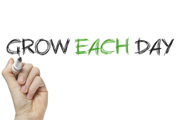 Hand writing grow each day