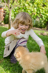 girl and dog