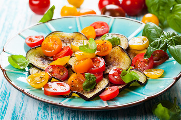 Eggplant and tomato salad