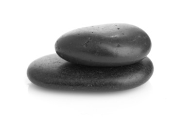 Growing piled up pebbles on a white background