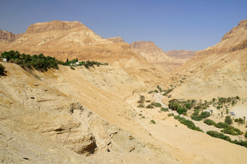 Natural desert landscape at the dead sea area. Israel.
