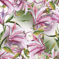 Pink lily pattern