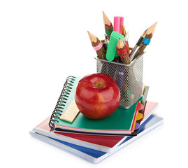 pencil box with school equipment