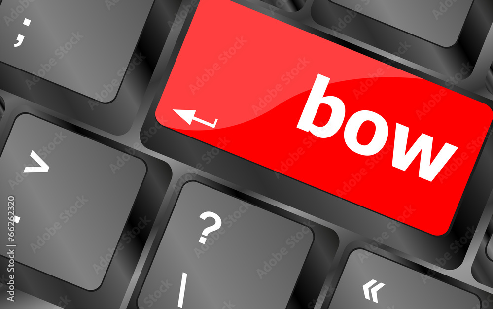 Poster bow button on computer pc keyboard key