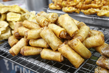 many asian springroll fried in thailand