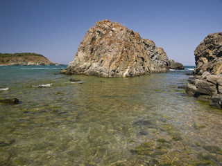 Naklejka premium Beautiful cliffs near the Silistar beach in Bulgaria