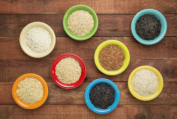 Obraz na płótnie Canvas variety of rice grains