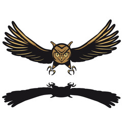 Eule fliegen Flügel spreizen jagen