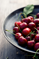 Fresh cherries in a bowl