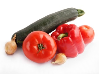 green and red vegetables