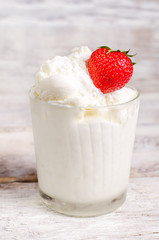 ice cream with strawberry