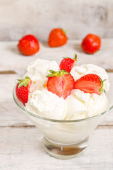 ice cream with strawberry