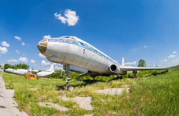 Fototapeta na wymiar Old russian aircraft Tu-104