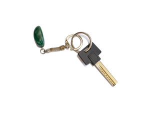 House key with key ring and fob
