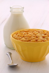 Healthy corn flakes breakfast