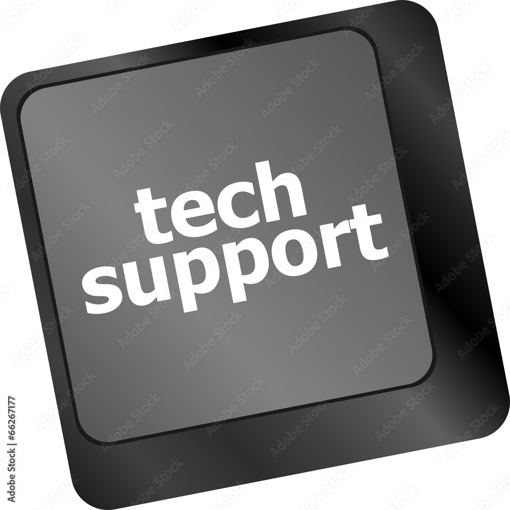 Poster personal computer keyboard with key tech support