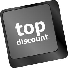 top discount concept sign on computer key