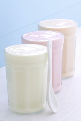 Fresh assorted yogurt