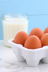 Heavy cream and whole eggs