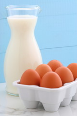 Fresh milk and eggs