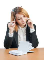 Beautiful business lady in office