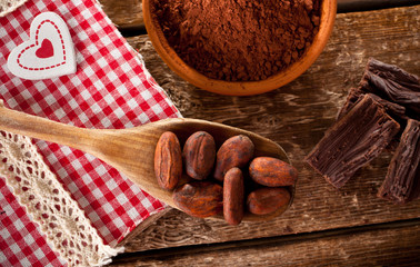 Ingredients for artisan chocolate