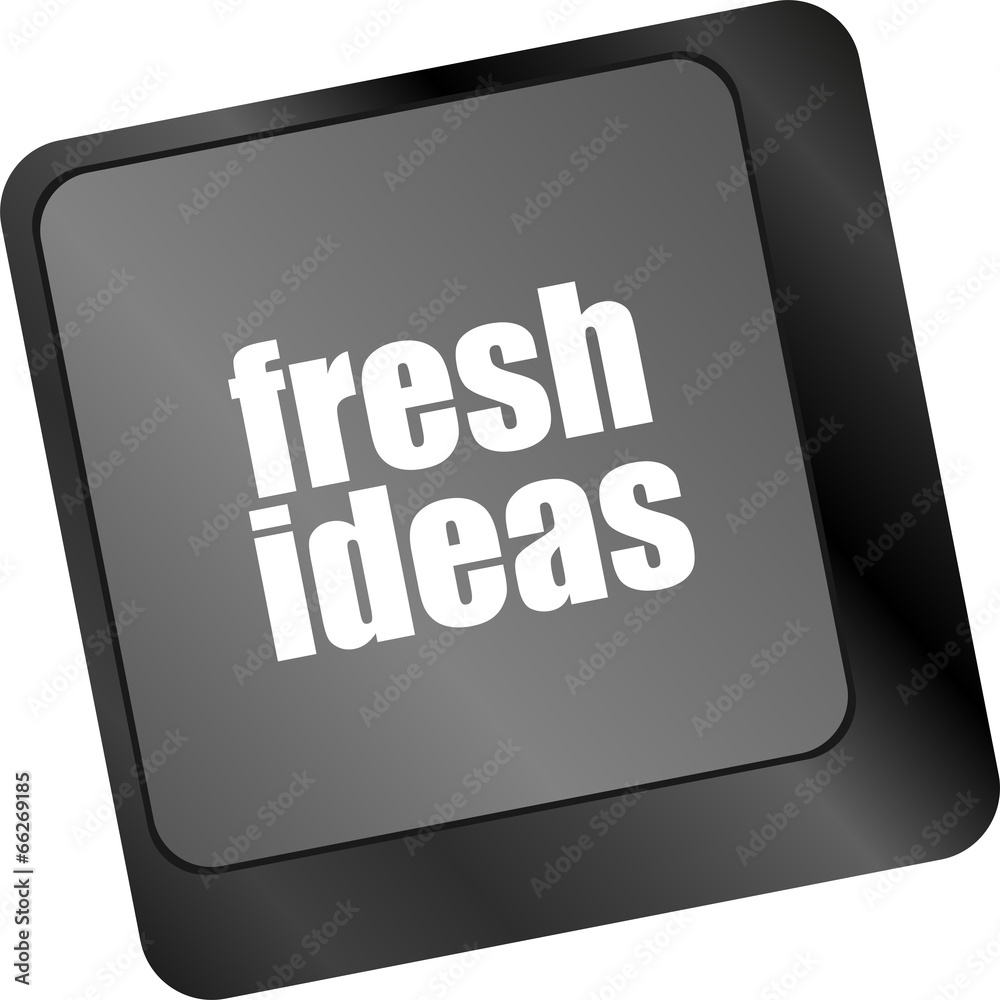 Poster fresh ideas button on computer keyboard key