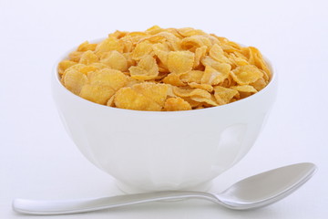 Healthy corn flakes breakfast