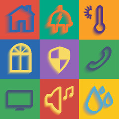 set of icons smart home