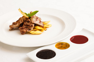grilled beef with sauce