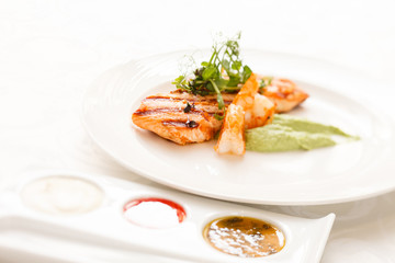 grilled salmon with sauce