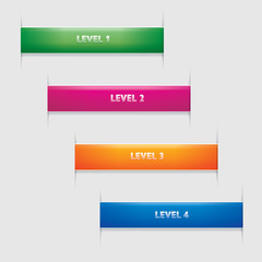 colorful labels, web design elements