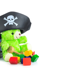 Green teddy Bear and a Book