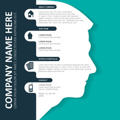 Vector infographic background with silhouette of head