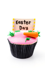 Easter cupcakes isolated white background