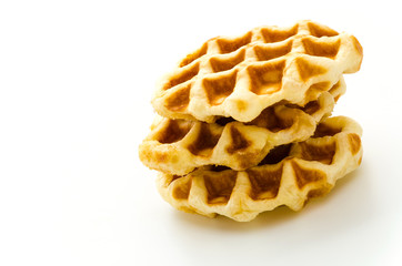Waffle isolated on white background