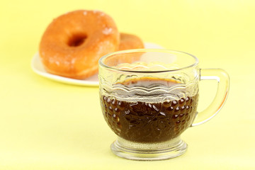 donut and black coffee