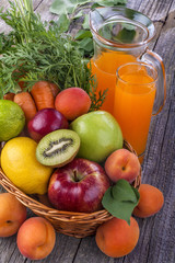 .healthy multivitamin juice with various fruit and vegetables