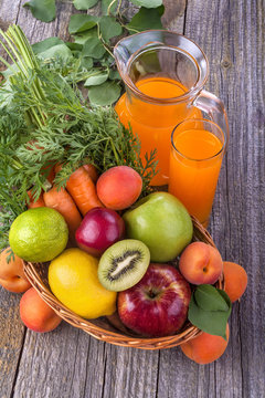 .healthy multivitamin juice with various fruit and vegetables