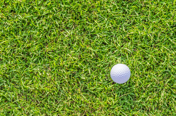 Golf ball on green grass