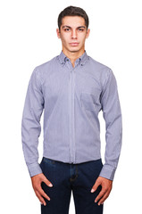 Fototapeta premium Male model with shirt isolated on white