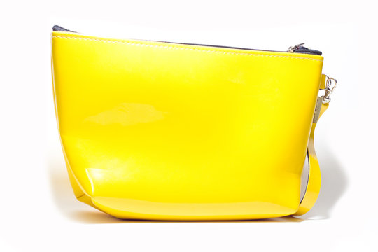 Yellow Handbag On A White Background