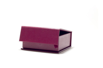 Isolated on white background. brown leather box