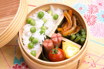 豆ご飯のお弁当