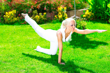 Physical education with young woman