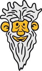 Alter Opa mit langem Bart Gesicht