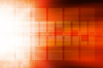 digital technology on red background.