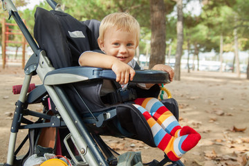 Little  baby in  stroller